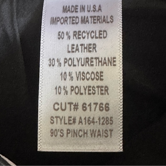 AGOLDE 90’s Pinch Waist Recycled Leather Pants Detox Black 28 High Rise NWT - Picture 11 of 12